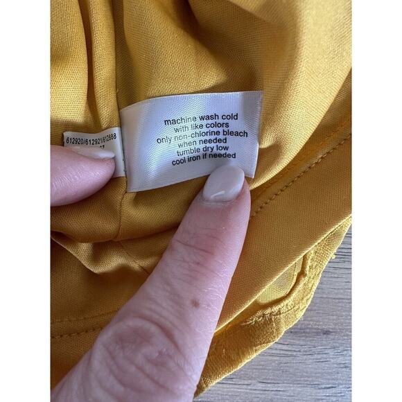 Lane Bryant Womens Mustard Yellow Chevron Textured Loose Fit Blouse Size 14 - Picture 11 of 11